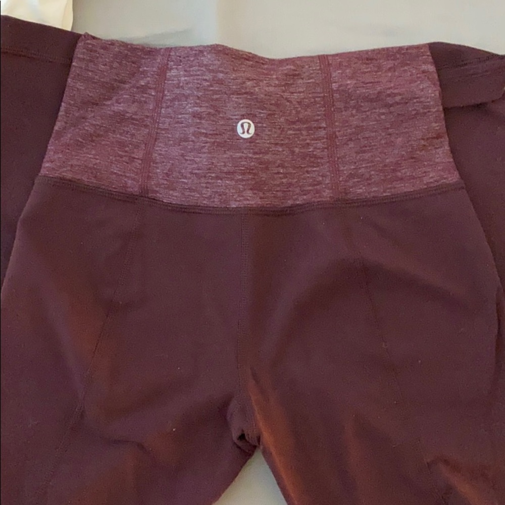 Lululemon maroon yoga pants full length